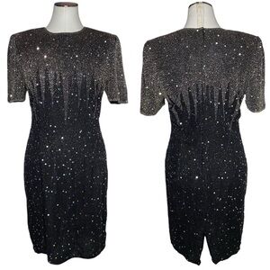 Vintage Beaded Sequin Cocktail Dress
